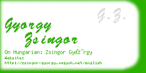 gyorgy zsingor business card